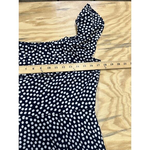 Betsy Johnson Dress Polka Dot Off Shoulder Midi Dress Fit & Flare Blue Size 6 - Picture 11 of 13